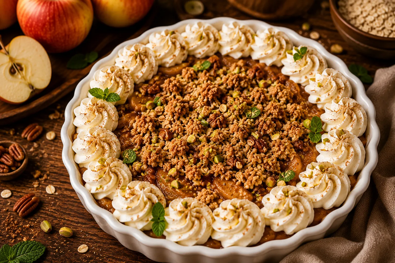 Apple Crumble — Tender cinnamon apples, golden buttery crumble — pure countryside comfort