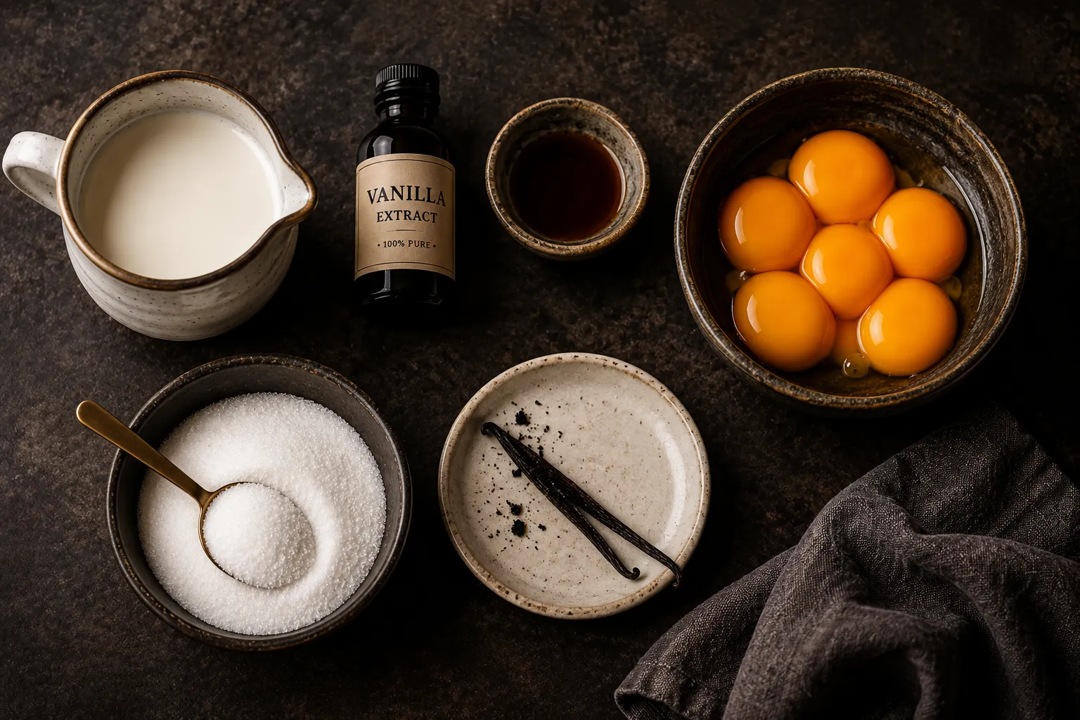 Step 1 of 9: Gather ingredients — Crème Brûlée