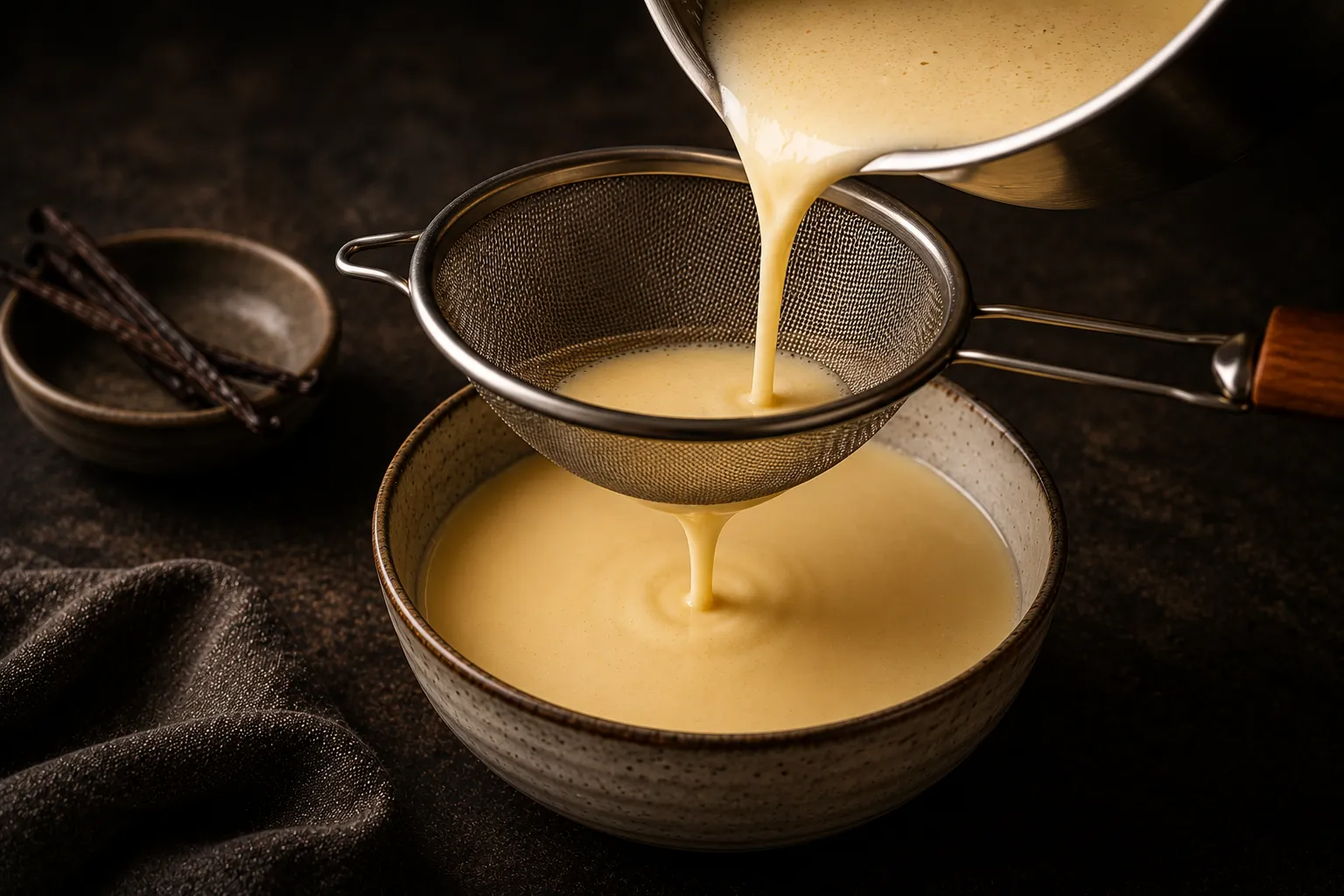 Step 5 of 9: Strain — Crème Brûlée
