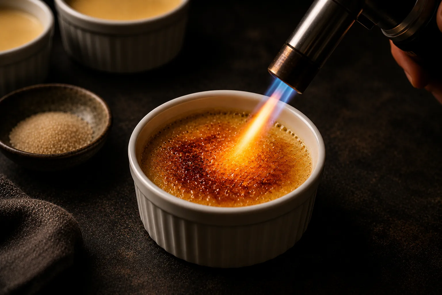 Step 9 of 9: Caramelise — Crème Brûlée