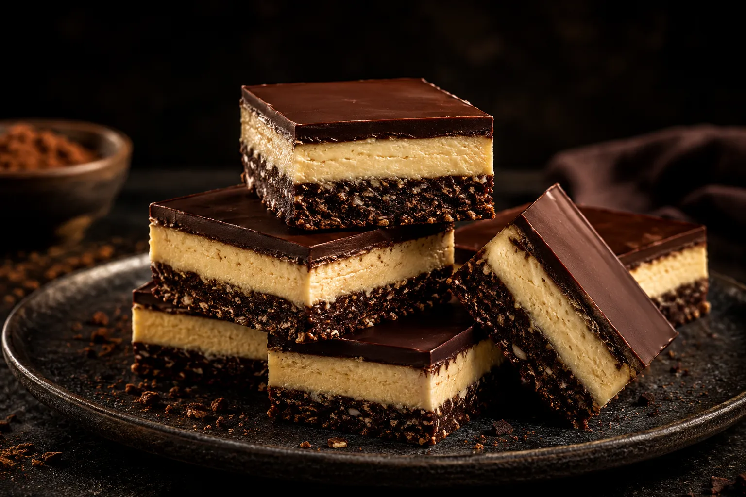 Nanaimo Bars — Canada's most iconic no-bake dessert — three perfect layers